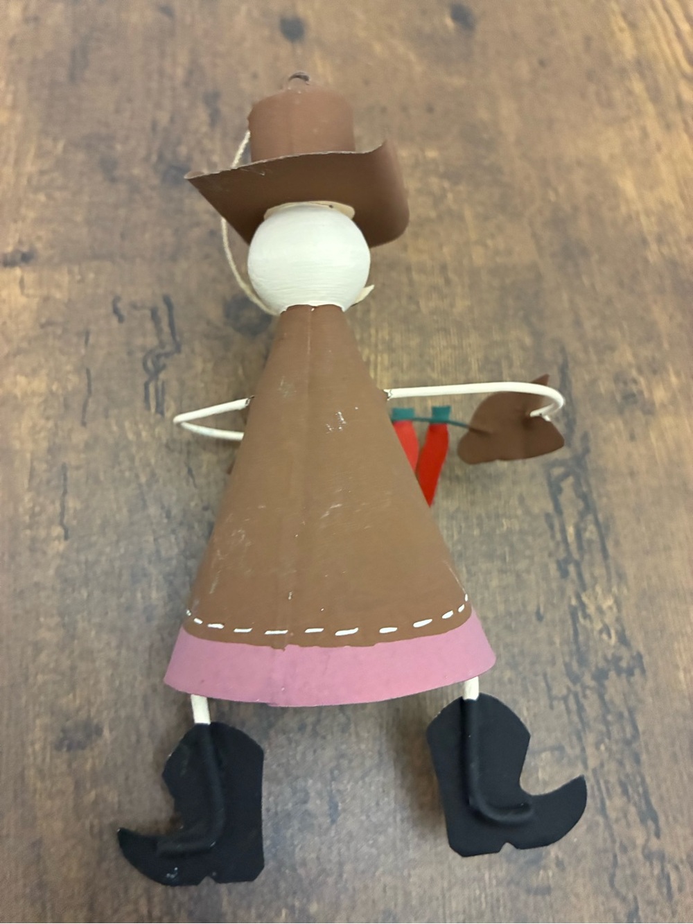 Southwest Style Tin Cowboy Christmas Ornament - Picture 6 of 7